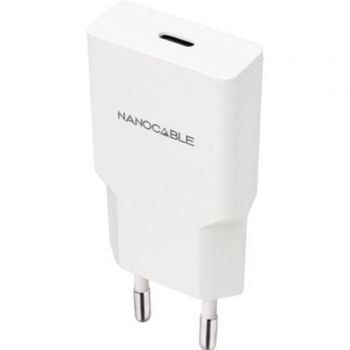 Cargador de dispositivos móviles Nanocable USB-C PD 25W Blanco carga rápida