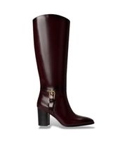 lauren ralph lauren para mujer 802p12879003 botas de piel raelynn negro 38 5 a 8cm ninguno casual granate