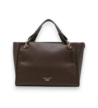 Twinset para mujer. 262TD8030 Bolso Tote medium marrón (OSFA), Casual, Poliuretano