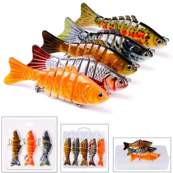 5pcs Señuelos de Pesca de varias secciones 15.5g/10cm Señuelo hundimiento Señuelos Artificiales para Pesca de agua dulce