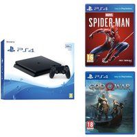sony playstation 4 marvels spider-man  god of war bundle - 500 gb