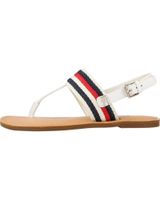 de tommy hilfiger sandalias mujer modelo flat sandal corporate color blanco yb ybl