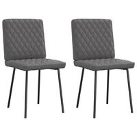 sillas de comedor 2 unidades cuero sintetico gris vidaxl