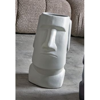 Jarron Moai Lacado Beige 52 Cms. 27x24x52 Cms