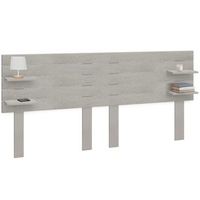 dhome cabecero con estantes de madera reciclada dm colgante pared estilo palet horizontal con patas dual dividido en 2 piezas cama 180190200 vintage nordico 270cm dual gris tribal