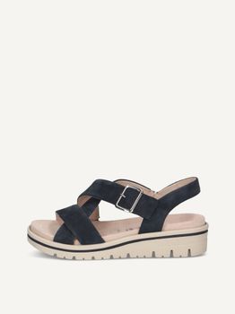 CAPRICE Sandal, blue, made of Leather with Wedge heel, Size 37
