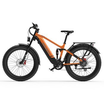 Bicicleta De Montaña Eléctrica Dukawey Silvertip8, Batería De 52 V 20 Ah, Fat Bike De 26”, E-bike Tipo Suv, Naranja