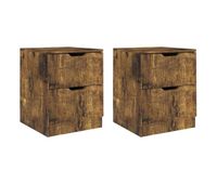 vidaxl mesitas noche 2 uds madera ingenieria roble ahumado 40x40x50 cm