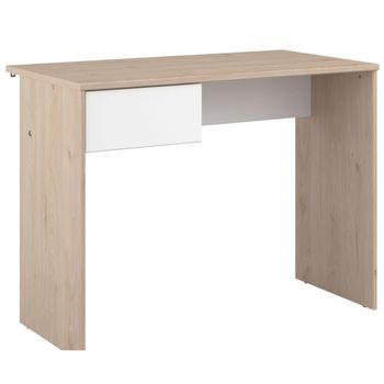 Mesa Escritorio Juvenil Child 1 Cajón Roble Jackson Y Blanco Mate Habitación Dormitorio Infantil Mueble 94x71x50 Cm