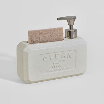 Dispensador de jabón de gres blanco