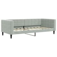 cama para adulto  cama individual  sofa cama sin colchon terciopelo gris claro 90x190 cm