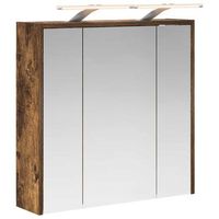 armario con espejo de bano roble ahumado 635 x 16 x 625 cm vidaxl