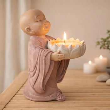Decoración feng shui estatuilla buda portavelas 1 - h13 cm