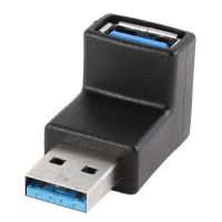 adaptador usb 30 macho a hembra acodado 90 grados negro