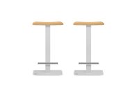 pack 2 taburetes 63 cm  asiento crema estructura blanco