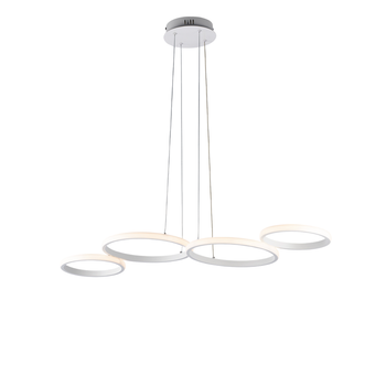 Atena Suspensión En Metal Y Aluminio Lacado En Blanco Con Led Cct Integrado + Mando A Distancia Y Cables Eléctricos Orientables. 100 X 64 Bl287-sbc