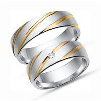 alianzas 14 quilates oro blanco amarillo con diamante