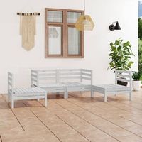 conjunto de muebles de jardin 4 uds  mesa y sillas madera maciza pino blanco cfw624002