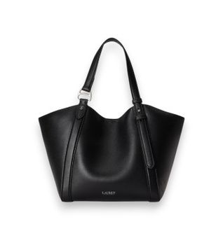 Lauren Ralph Lauren para mujer. 431P18711002 Bolso tote Tasha pequeño de piel de napa
 negro (OSFA), Marrón, Casual