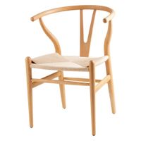 silla de comedor nordica con estructura y asiento naturales