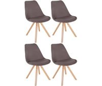 set de 4 butacas de salon sofia en tela gris topo 54x48x81 cm