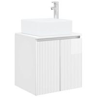vanidad con lavabo de pared blanco brillante 495 x 41 x 63 cm vidaxl
