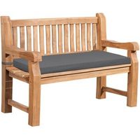 banco de jardin de teca daxon con cojin de asiento madera gris oscuro 61x150x93 cm clp