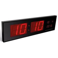 reloj led de pared negro 83x23 cm perel