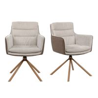 juego de 2 sillas beige y decoracion de madera - l63 cm