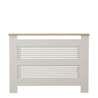 mueble tapa radiador l112 cm - roble y blanco