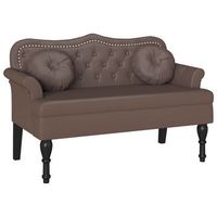banco chesterfield marron 1205 x 65 x 75 cm cuero sintetico vidaxl
