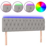 cabecero cama  panel de cabecera con led de tela gris claro 160x7x7888 cm
