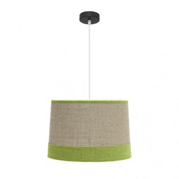 COLGANTE SERIE TIETAR de Saco y ribete de lino verde FABRILAMP