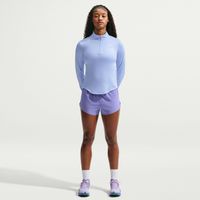 nike swift half-zip  camiseta de running mujeres - azul claro plateado