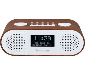 SANDSTROM S-DBTW18 DABﱓ Bluetooth Clock Radio - Wood