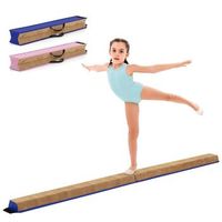 barra de equilibrio para ninos de 240 cm con asa de transporte y barra de equilibrio para ninos barra de equilibrio plegable con funda de ante azul