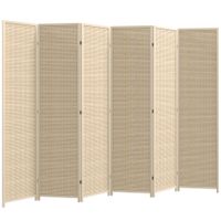homcom biombo de madera plegable de 6 paneles 270x180 cm madera natural   aosom espana