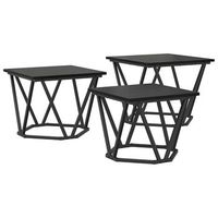 mesa de cafe 3 piezas roble negro 50 x 50 x 40 cm