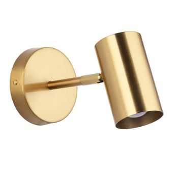 Aplique de pared dorado con foco orientable e27