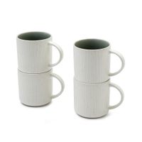 juego de 4 tazas de gres azul verde d10