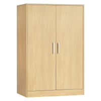 zapatero armario con puertas y estantes ajustables beige roble