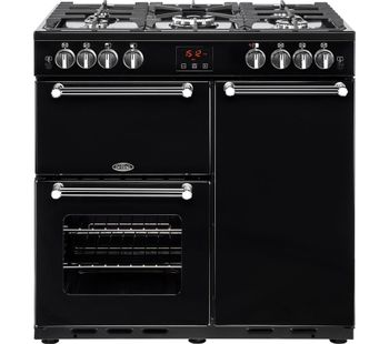 BELLING Kensington 90G Gas Range Cooker - Black & Chrome, Black
