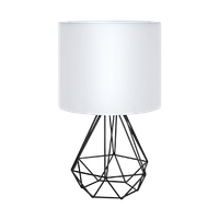 aigostar - lampara de mesa estilo retro industrial portalamparas de casquillo fino e14 lampara decorativa con base metalica y tulipa blanca perfecta para decorar cualquier estancia