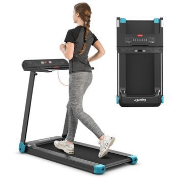 Cinta De Correr Plegable Para El Hogar Con Altavoz Bluetooth, Pantalla Led Y Soporte Para Dispositivos, Color Azul Marino