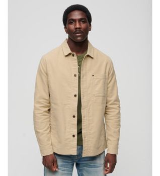 Superdry para hombre. M4010681A Sobrecamisa de molesquín Merchant Store beige (XXL), Casual, Algodón, Manga larga