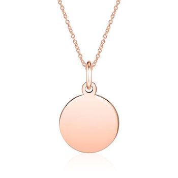 Cadena de mujer con colgante circular de oro rosa