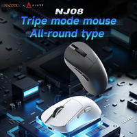 raton inalambrico ajazz nj08 con chips paw39503311 y retroiluminacion rgb diseno para diestros adecuado para trabajo de oficina y juegos