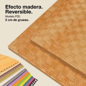 Jowy 25 Piezas (25m2) Tatami Puzzle 2cm 100x100cm – Superficie “5 Líneas” Madera