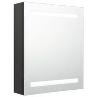 armario de bano  mueble bano con espejo gris antracita 50x14x60 cm