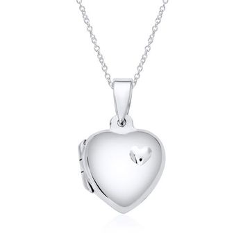Cadena de plata 925 con medallón de corazón grabable